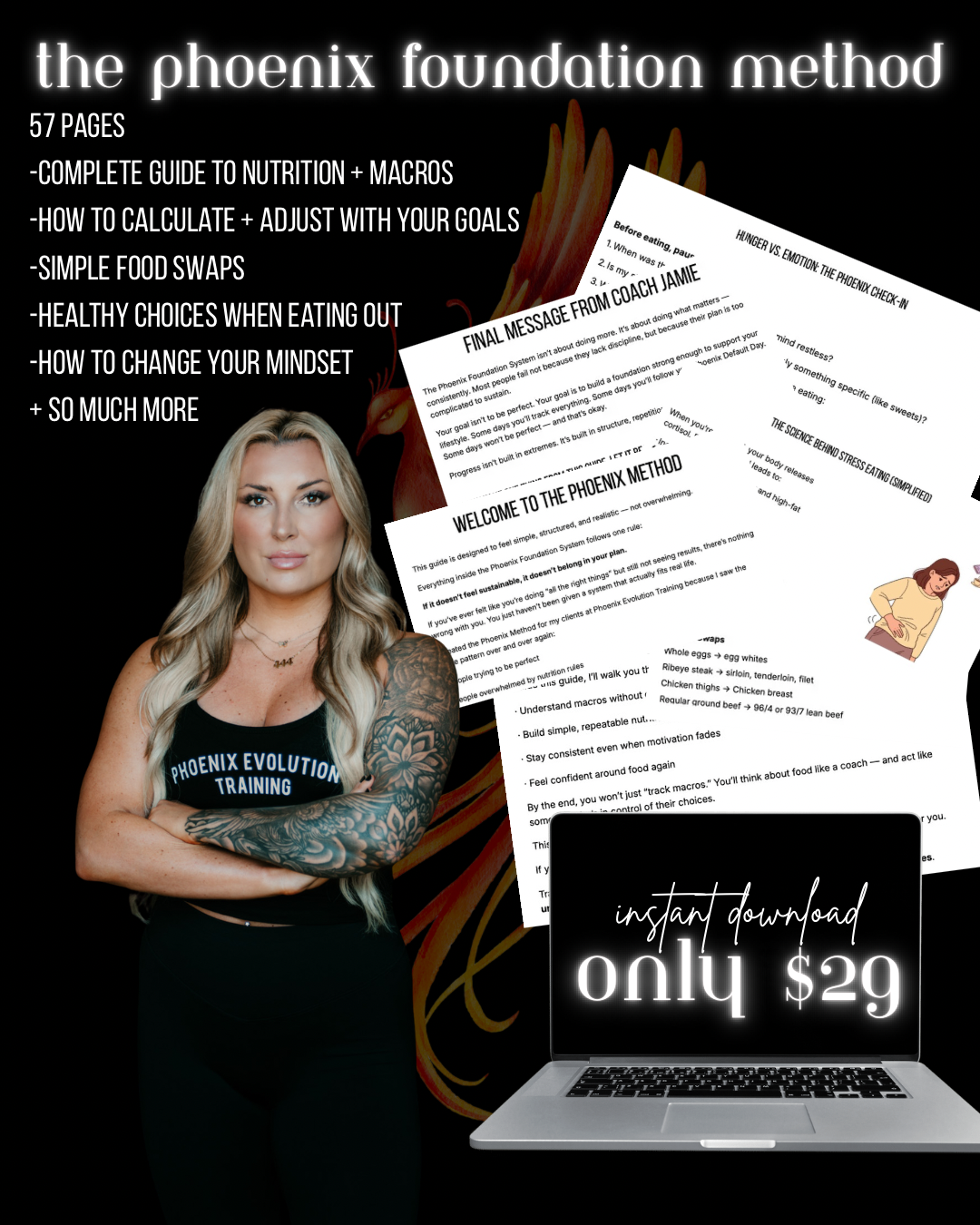 The Phoenix Foundation Method, 57-page nutrition and training digital guide